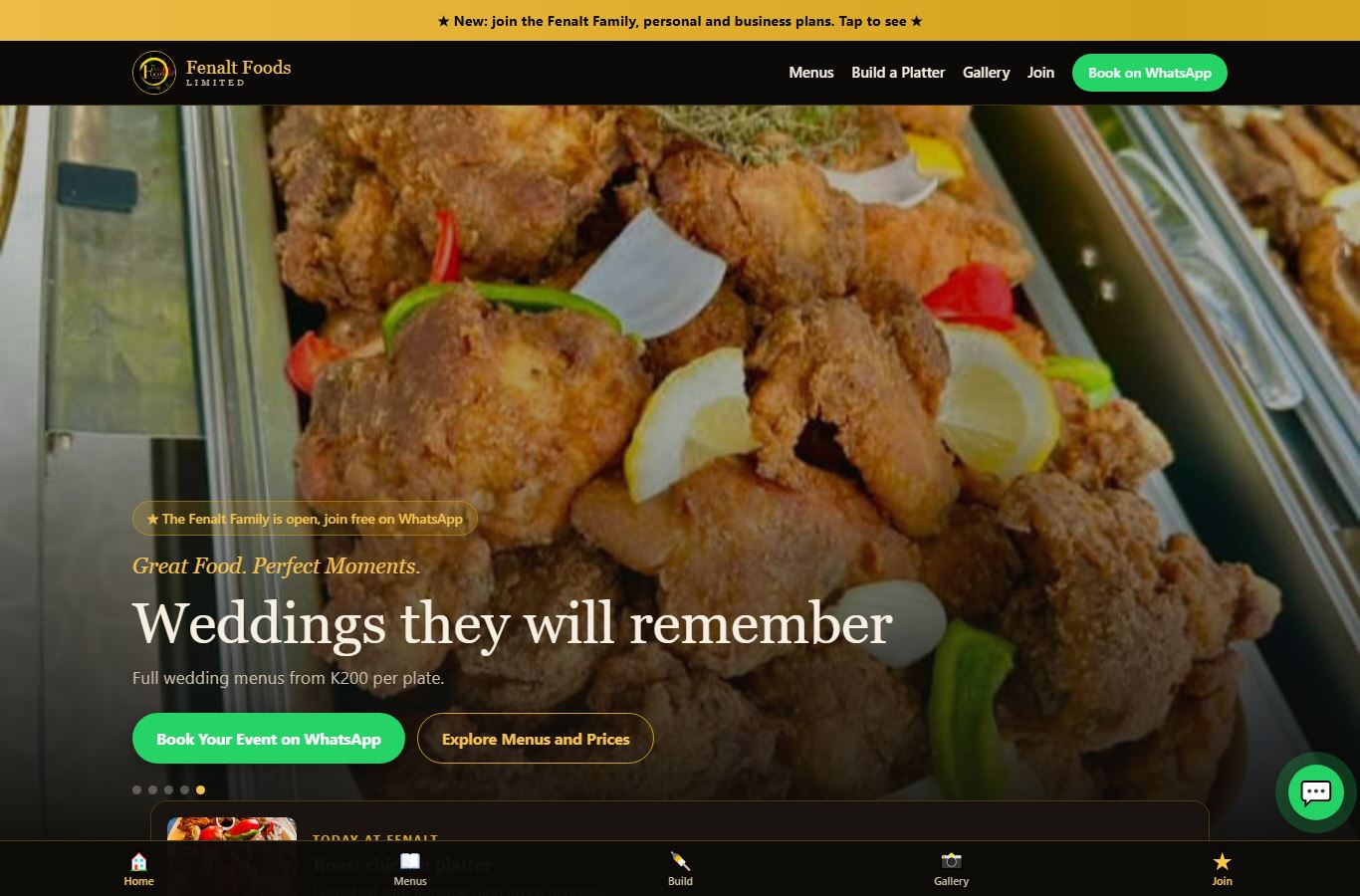 Fenalt Foods website screenshot