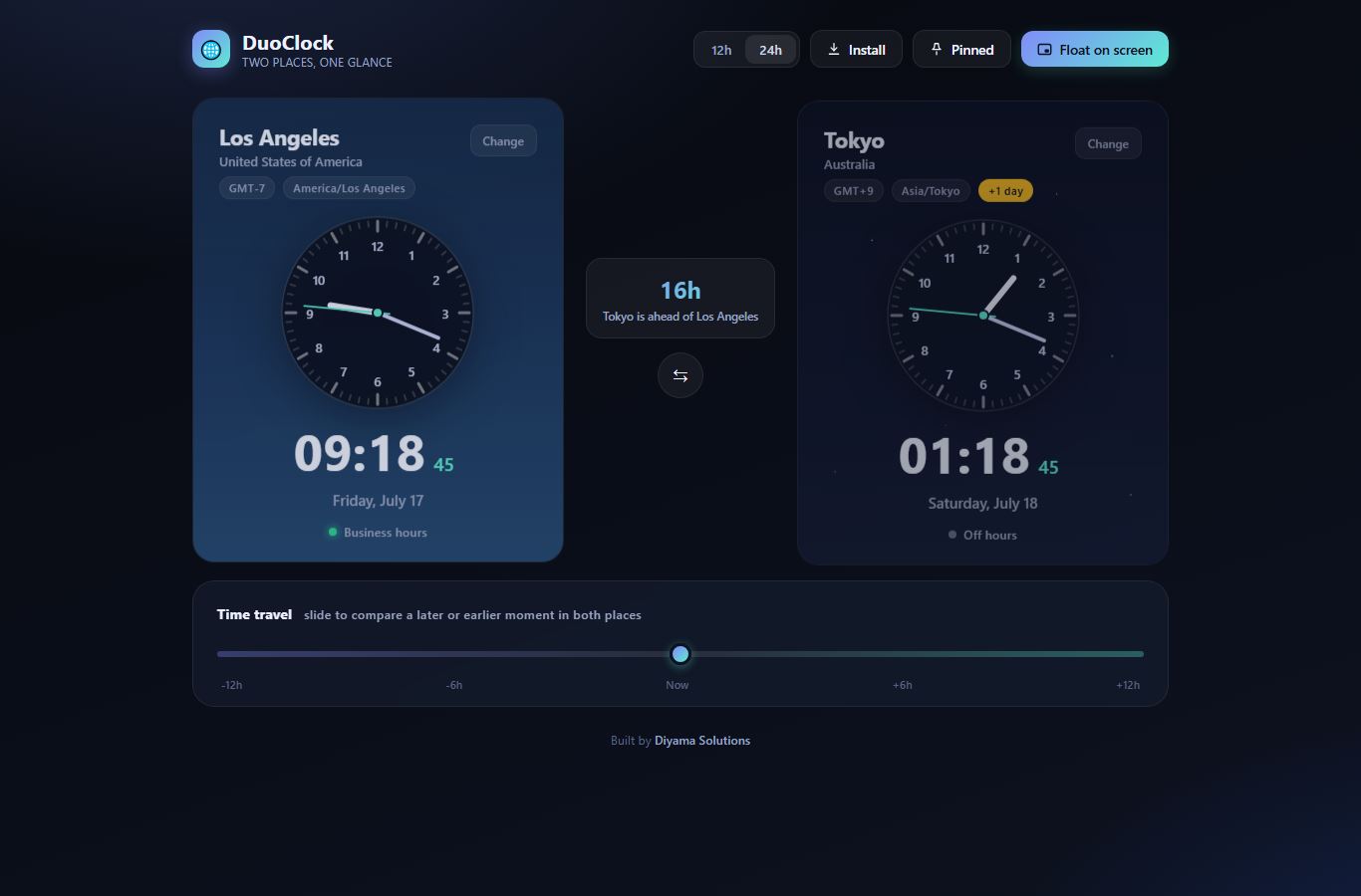 World Clock Display screenshot